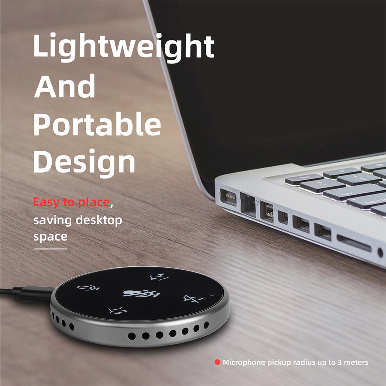 GRABLOOM 360° Voice Pickup USB Conference Speaker with Microphone - Ideal for Business Meetings, Webinars & Remote Team Collaboration