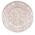 Taupe Swirl Enamelware Dinner Plates - Set of 4 (10.5 Inch) | Durable Porcelain Plates for Everyday Dining, Picnics & Outdoor Entertaining