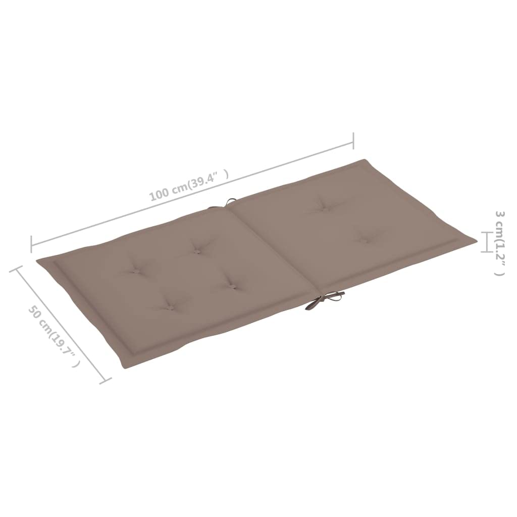 Premium Outdoor/Indoor Cushion Set with Backrest - 6-Piece Taupe Garden Swing & Bench Seat Cushions (39.4