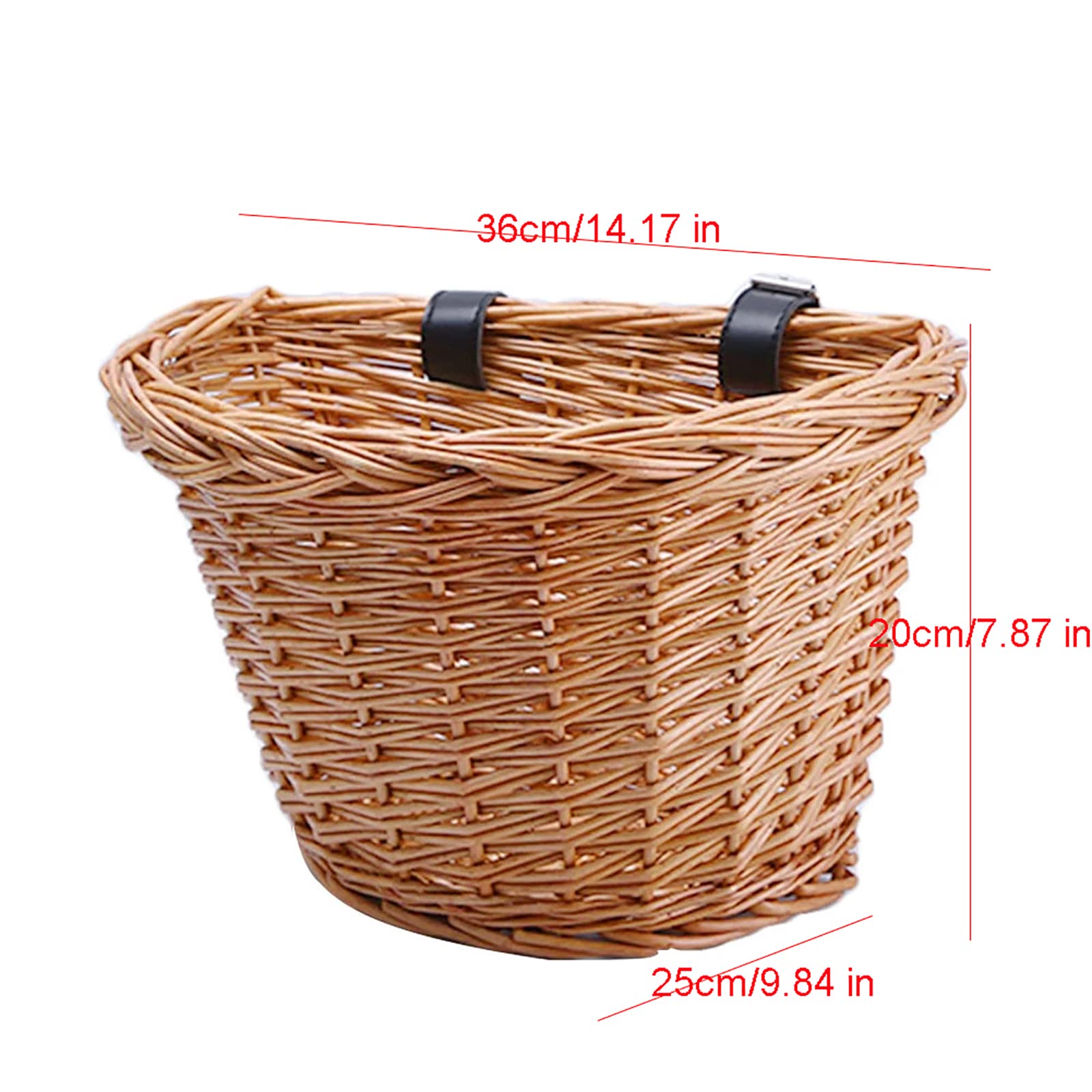 Syhonic Wicker Woven Front Handlebar Bike Basket - Natural Cane Bicycle Accessory for Adults - Perfect for Groceries, Picnics & Commuting