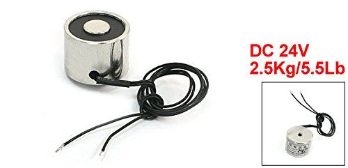 Uxcell 24V Electric Lifting Magnet Electromagnet Solenoid - 2.5kg/5.5lb Lifting Capacity, 20mm Stroke - Perfect for Industrial Automation, CNC Machines & Material Handling Equipment