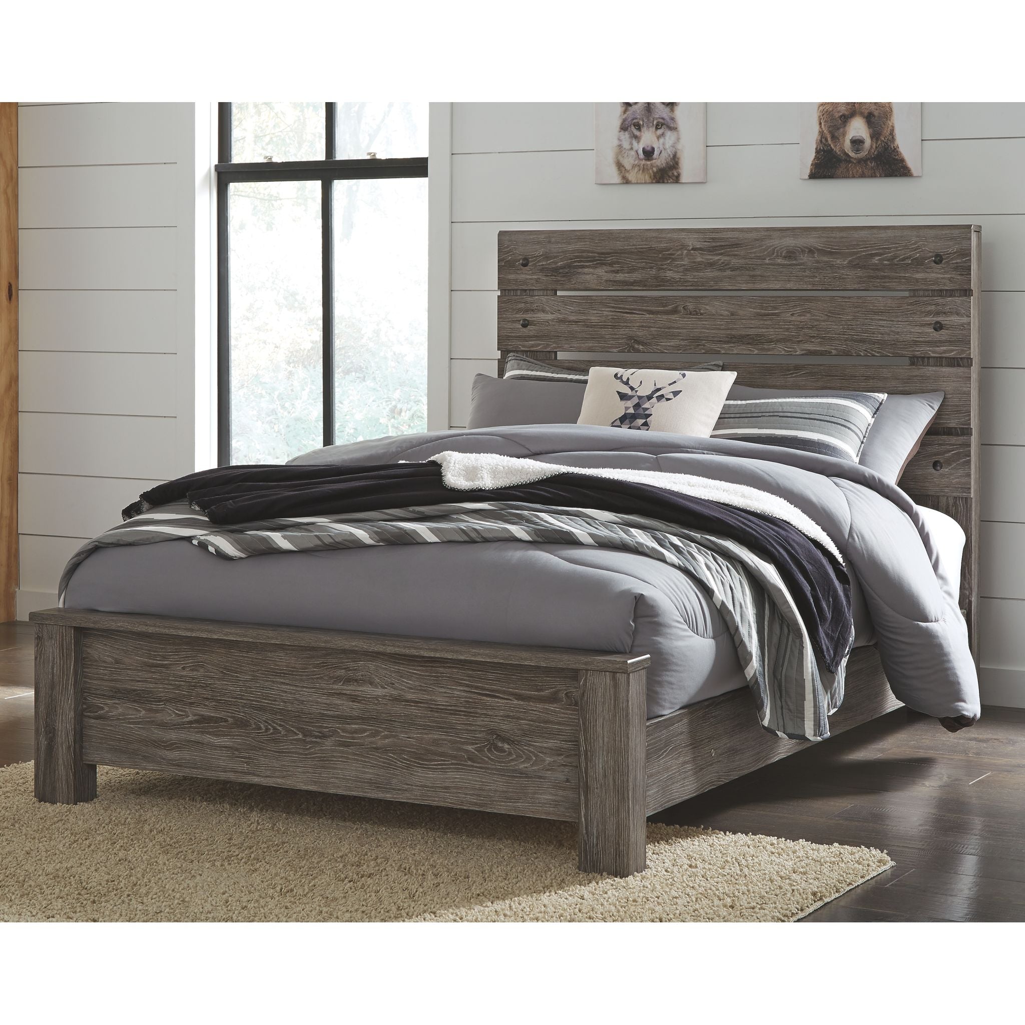 Ashley Cazenfeld 3-Piece Queen Bedroom Set - Modern Platform Bed Frame with Nightstands | Perfect for Master Bedroom, Guest Room & Apartment Decor