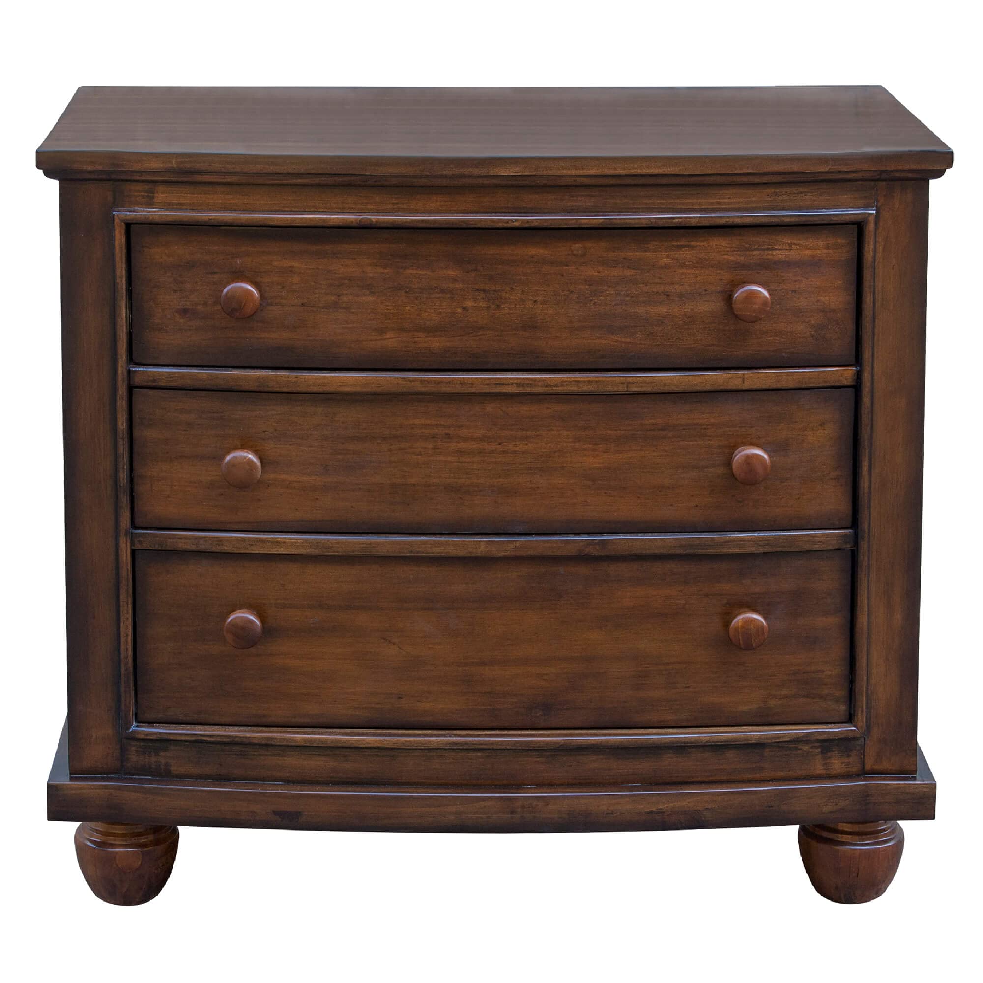 Sunset Trading Bahama Shutter Wood Nightstand with 3 Drawers in Tropical Walnut Brown - Perfect for Bedroom, Guest Room, and Coastal-Themed Home Decor