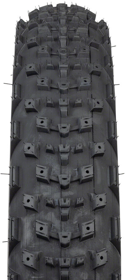 45NRTH Dillinger 4 Bike Tire - 26 x 4.2 Inch Tubeless Folding Winter Tire, Black, 120 TPI, Custom Studdable for Snow & Ice - Perfect for Fat Bikes in Extreme Winter Conditions