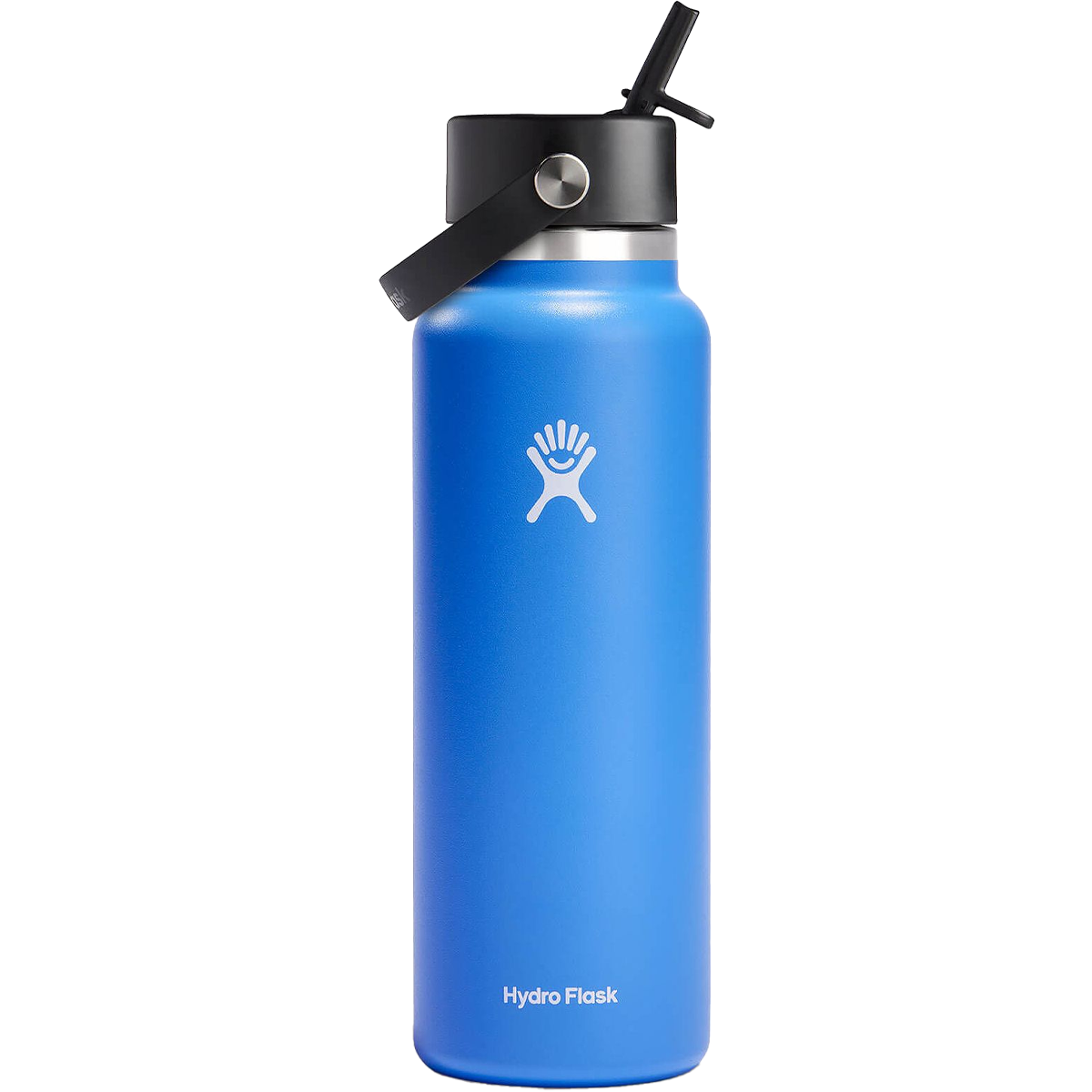 40 oz Wide Mouth Water Bottle with Flex Straw Cap - Insulated Stainless Steel Tumbler for Gym, Hiking & Outdoor Activities