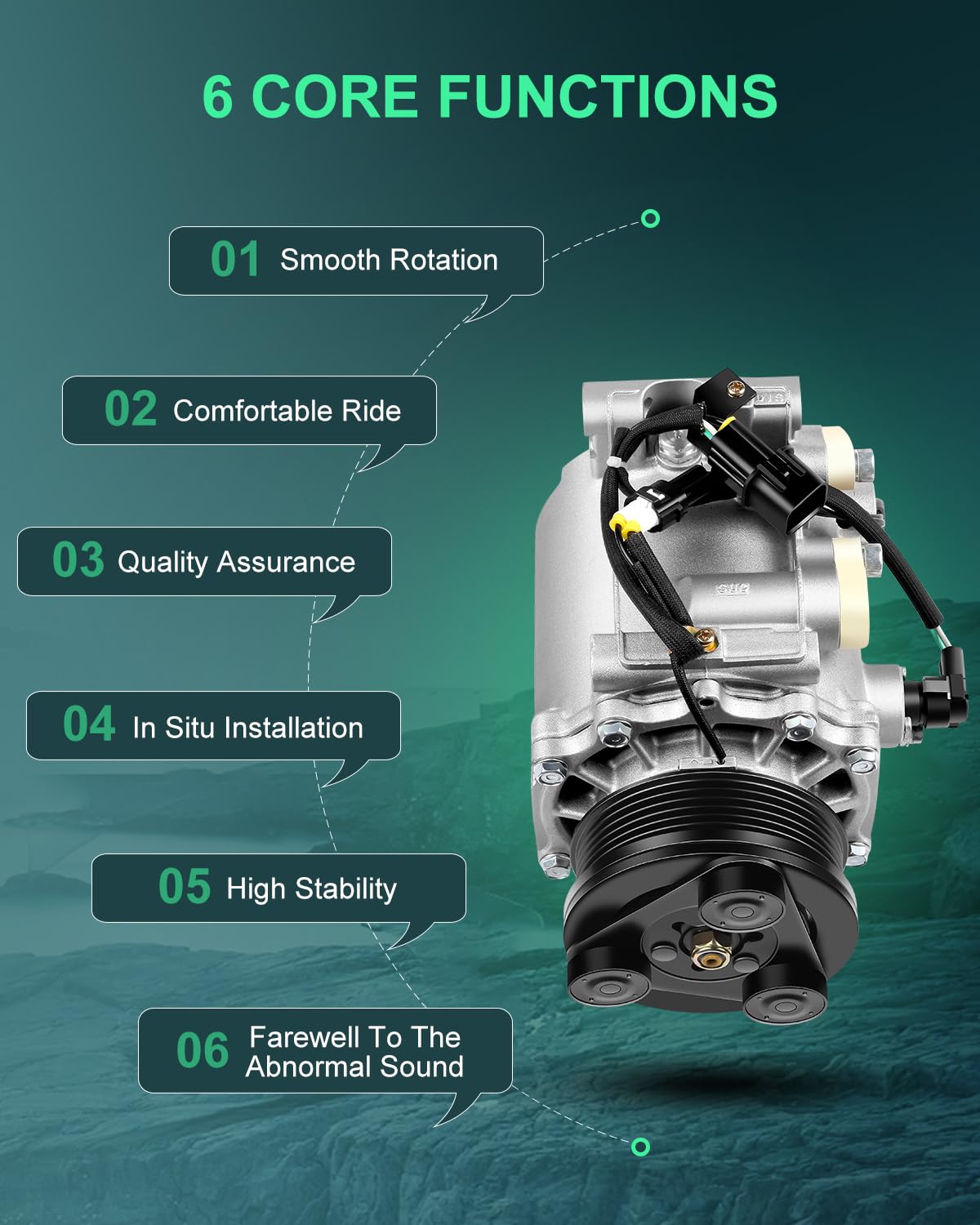 SCITOO AC Compressor with Clutch Compatible for 2001-2005 Dodge Stratus - Replacement Part for Car Air Conditioning System - Perfect for Summer Cooling & Auto Repair