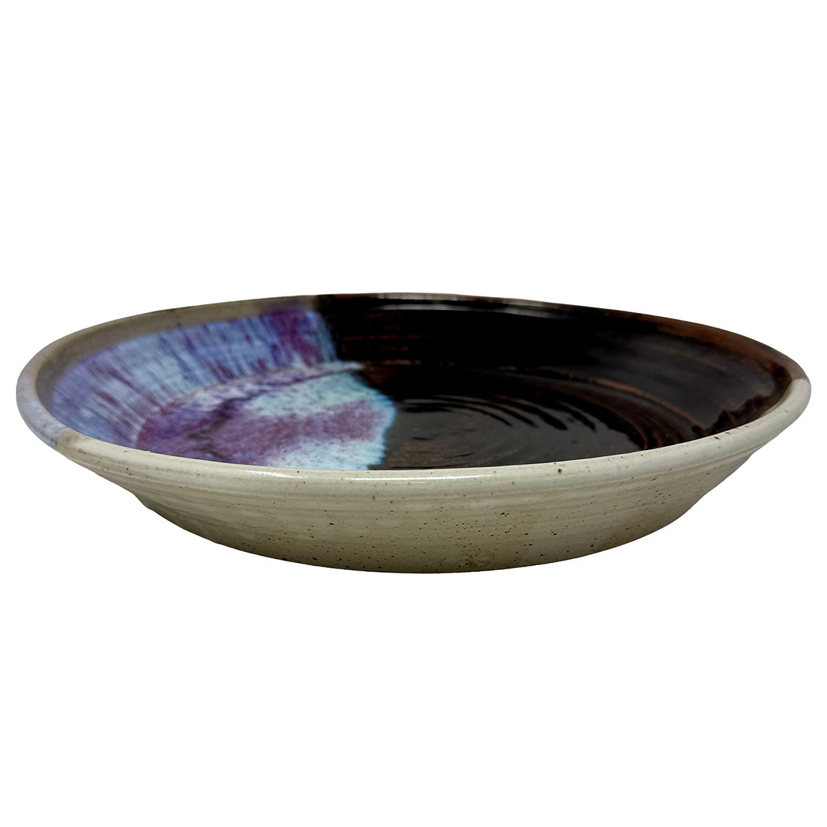 Handmade Round Pottery Low Bowl - Ceramic Serving Dish for Salads, Soups & Snacks - Perfect for Home Dining & Entertaining