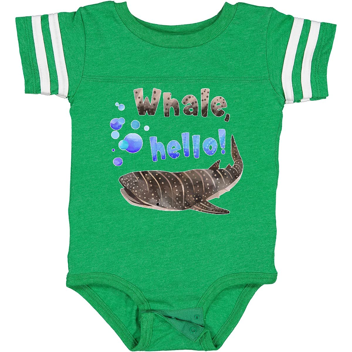 Inktastic Whale Hello Cute Whale Shark with Bubbles Baby Bodysuit - Adorable Organic Cotton Onesie for Newborns & Infants - Perfect for Beach Trips, Photo Shoots & Everyday Wear