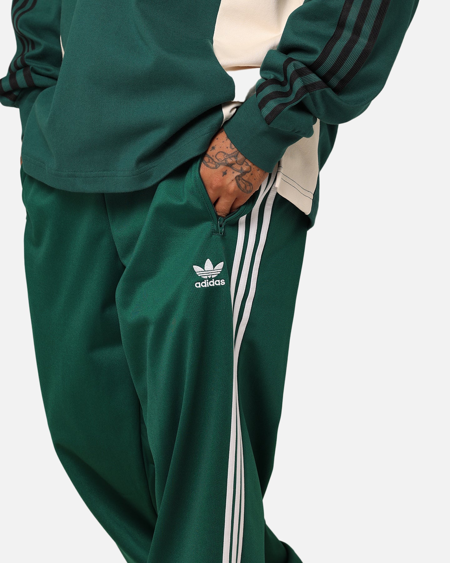 Adidas Adicolor Classics Firebird Track Pants for Men - Green Athletic Joggers for Running, Gym & Casual Wear