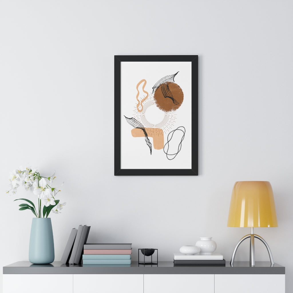 Modern Abstract Framed Vertical Wall Art Poster - Home & Office Decor for Living Room, Bedroom, Study