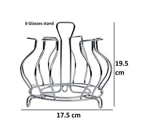 Premium Stainless Steel Glass Holder - Elegant Glass Stand for Kitchen & Dining Table - Perfect for Wine Glasses, Beer Mugs & Drinkware - Ideal for Home, Bar & Restaurant Use