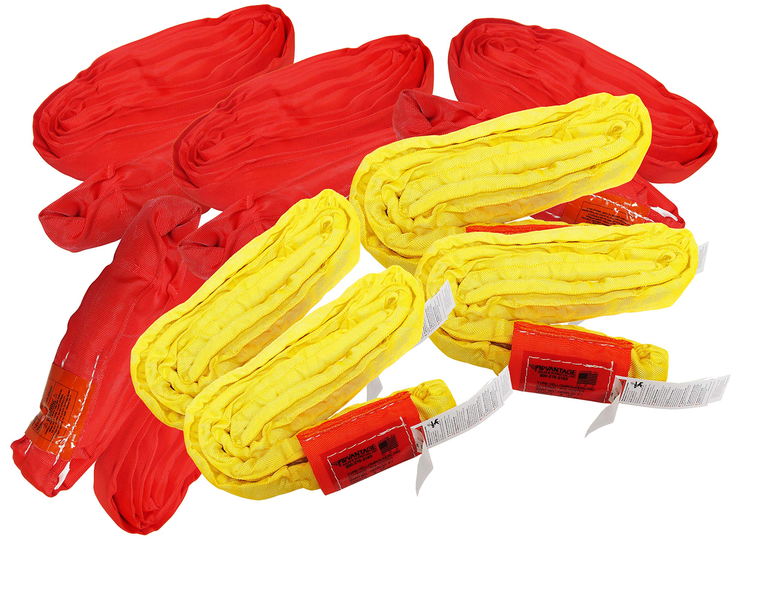 Heavy Duty Round Sling Wrecker Kit - Universal Recovery Tow & Crane Lifting Belts for Trucks, Vehicles & Equipment - Ideal for Towing, Construction & Industrial Use