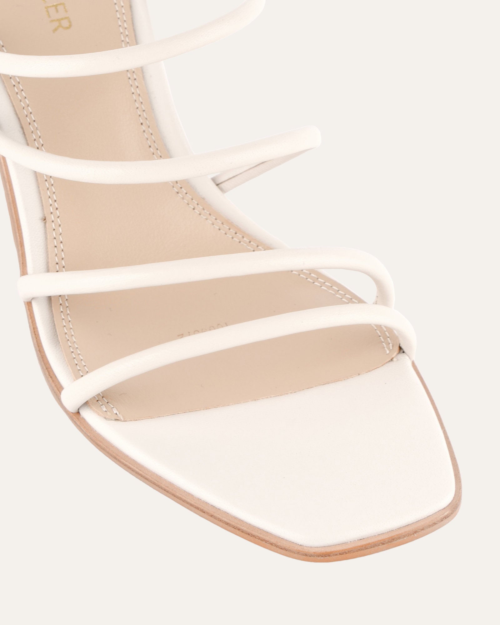 NAOMI Women's Mid Heel Sandals - Off White Leather Comfortable Summer Shoes for Weddings, Parties & Beach Vacations