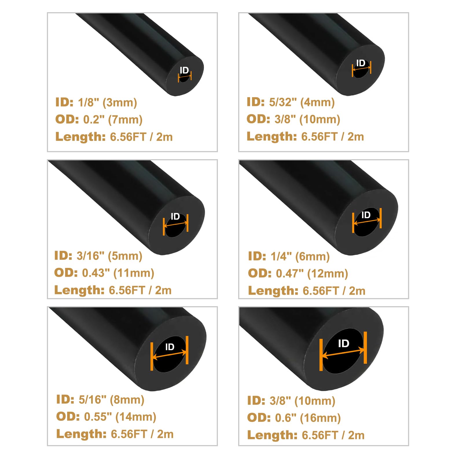 Premium Silicone Vacuum Hose Kit - 12 Sizes (1/8