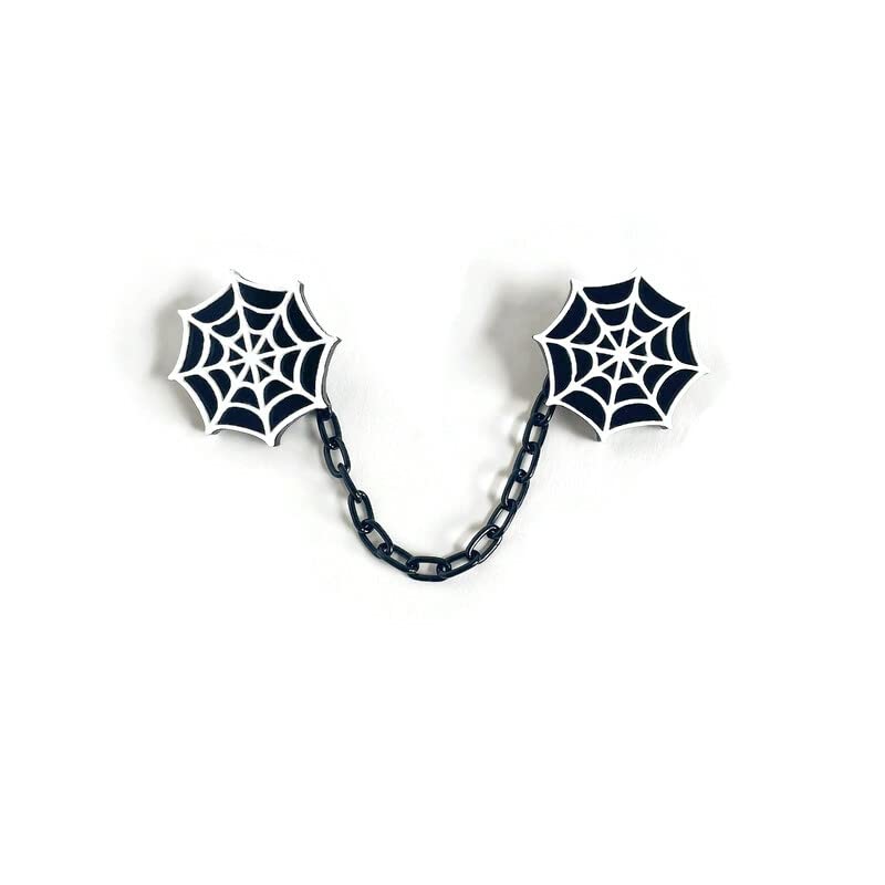 Spiderweb Sweater Clips - Halloween Cardigan Clips for Spooky Season Outfits