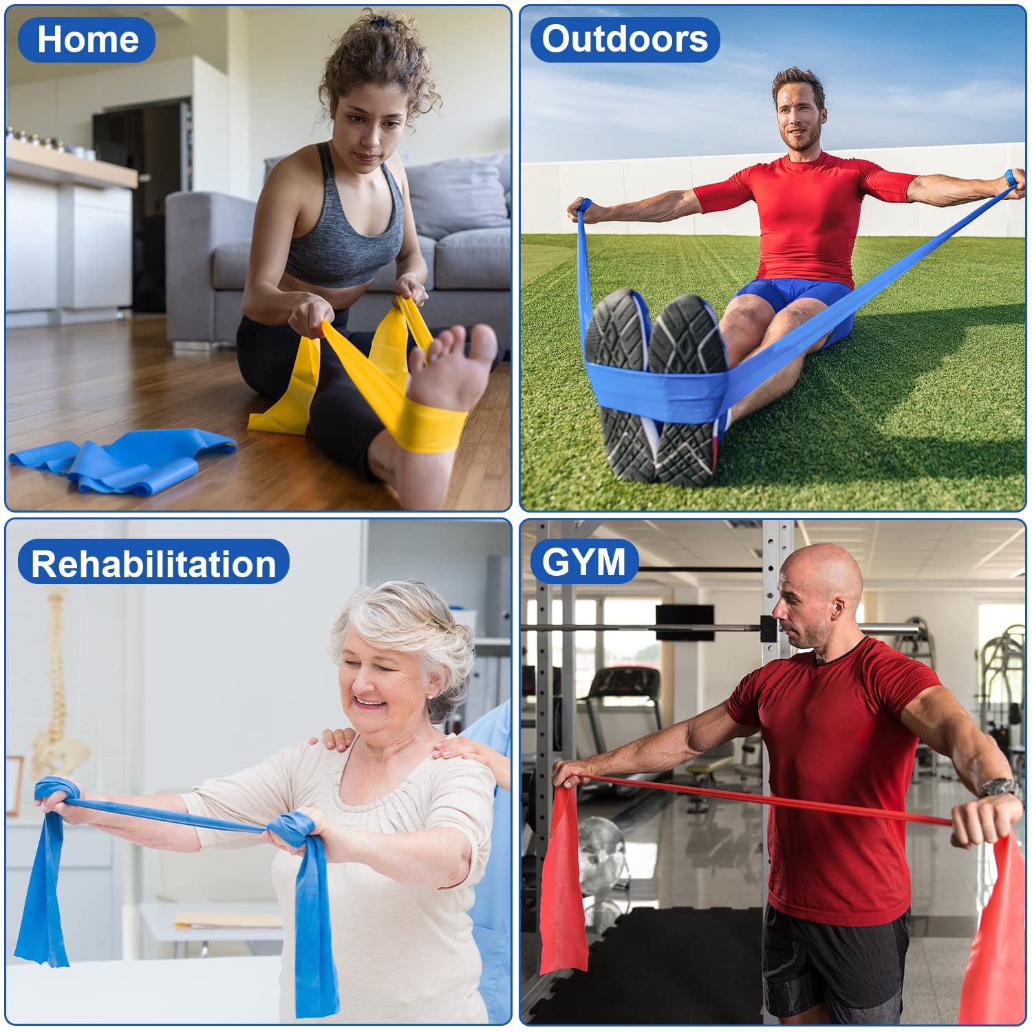 Premium Resistance Bands Set - 3 Pack Heavy Duty Exercise Bands for Strength Training, Mobility Workouts, Pilates & Physical Therapy - Ideal for Home Gym, Fitness Enthusiasts & Rehabilitation