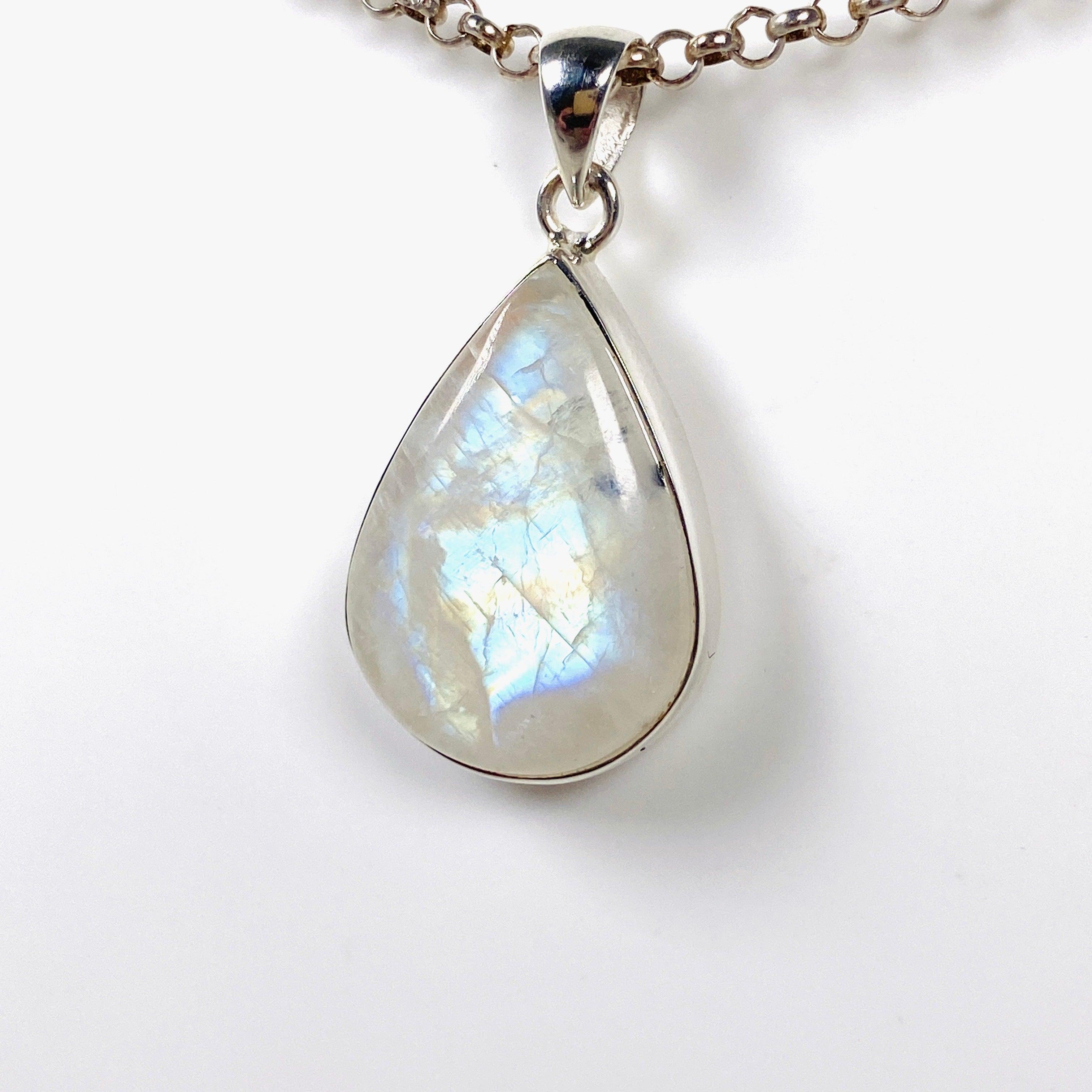 Natural Moonstone Teardrop Pendant Necklace KPGJ4024 - Elegant Boho Jewelry for Women, Perfect for Weddings & Everyday Wear