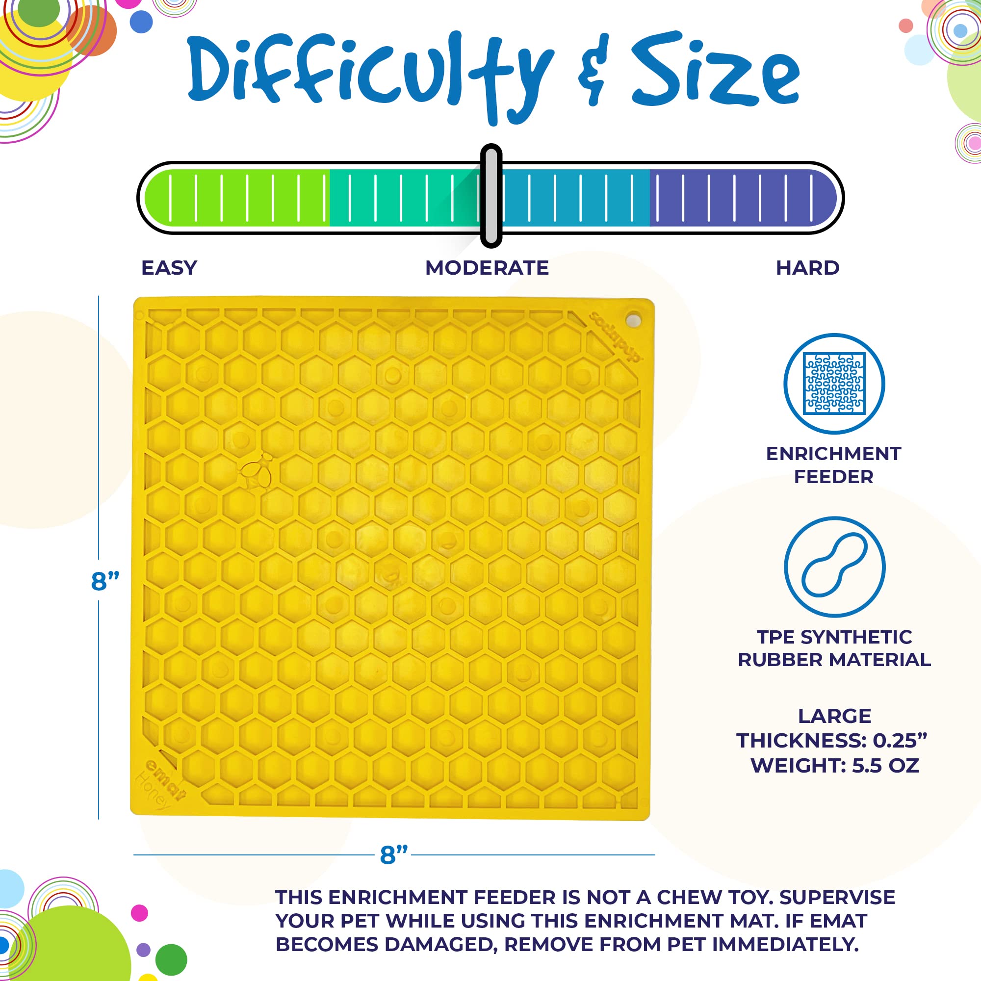 SodaPup Honeycomb Lick Mat for Dogs - Non-Toxic Pet Feeder Made in USA | Slow Feeding Mat for Mental Stimulation, Anxiety Relief & Digestive Health | Perfect for Bath Time, Grooming & Mealtime Distraction