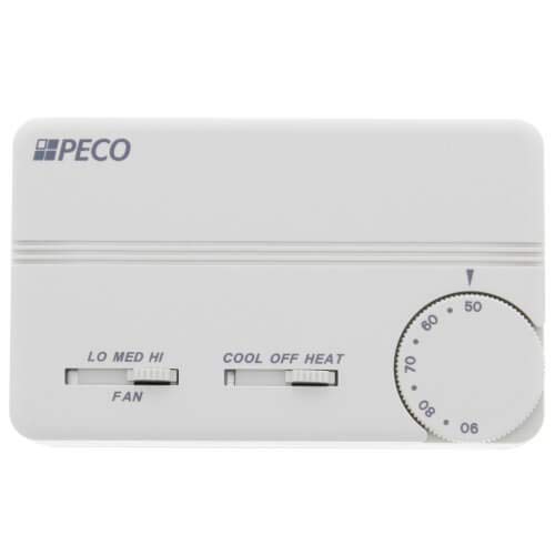 3 Speed Fan Coil Programmable Thermostat with Heat/Cool/Off Mode - Includes Wire Leads & 2 White Covers - Perfect for Home HVAC System Control