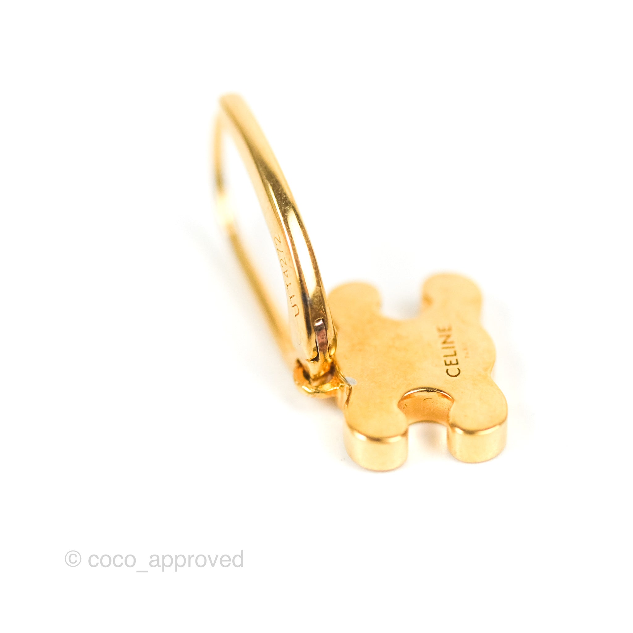 Celine Triomphe Earrings for Women - Luxury Gold-Plated Hoop Earrings with Signature Logo - Perfect for Parties, Weddings & Everyday Elegance