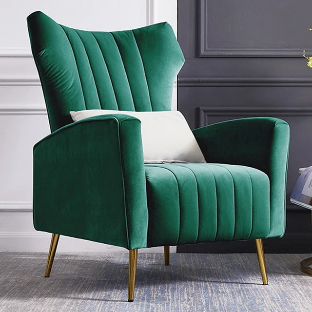Velvet Accent Chair - Mid Century Vanity Chair with Gold Legs | Elegant Home Decor for Living Room, Bedroom & Dressing Area