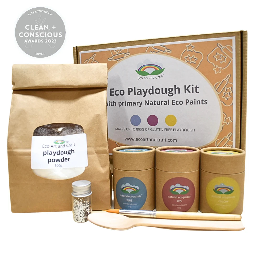 Eco-Friendly Art and Craft Kit - Gluten Free Playdough & Non-Toxic Paint Set for Kids | Creative DIY Sensory Play, Preschool Learning, Birthday Gift for Toddlers