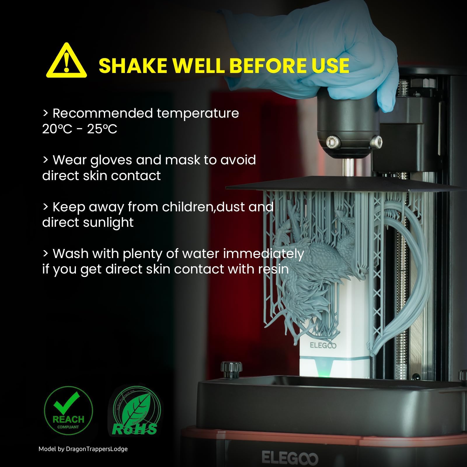 ELEGOO Mercury X Bundle - Wash & Cure Station with ABS-Like 3D Printer Resin (1000g, Grey) for High-Quality 3D Printing | Perfect for Miniatures, Prototypes & DIY Projects