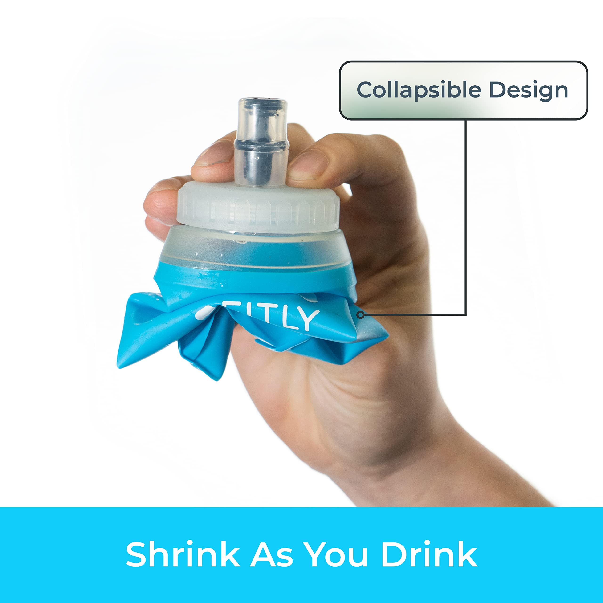 Collapsible Soft Flask - Hydration Bottle for Running, Hiking & Cycling - Compact Water Bottle for Outdoor Sports