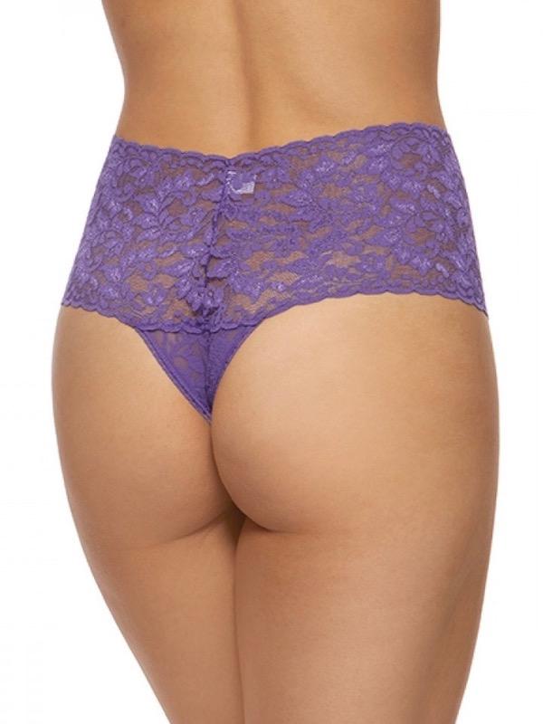 Vintage High Waisted Sheer Lace Thong Panties for Women - Sexy Retro Underwear for Date Night & Boudoir Photography