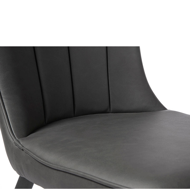 HUDSON Modern Dining Chair - Dark Grey Upholstered Seat - Comfortable & Stylish for Kitchen, Dining Room, or Office Use