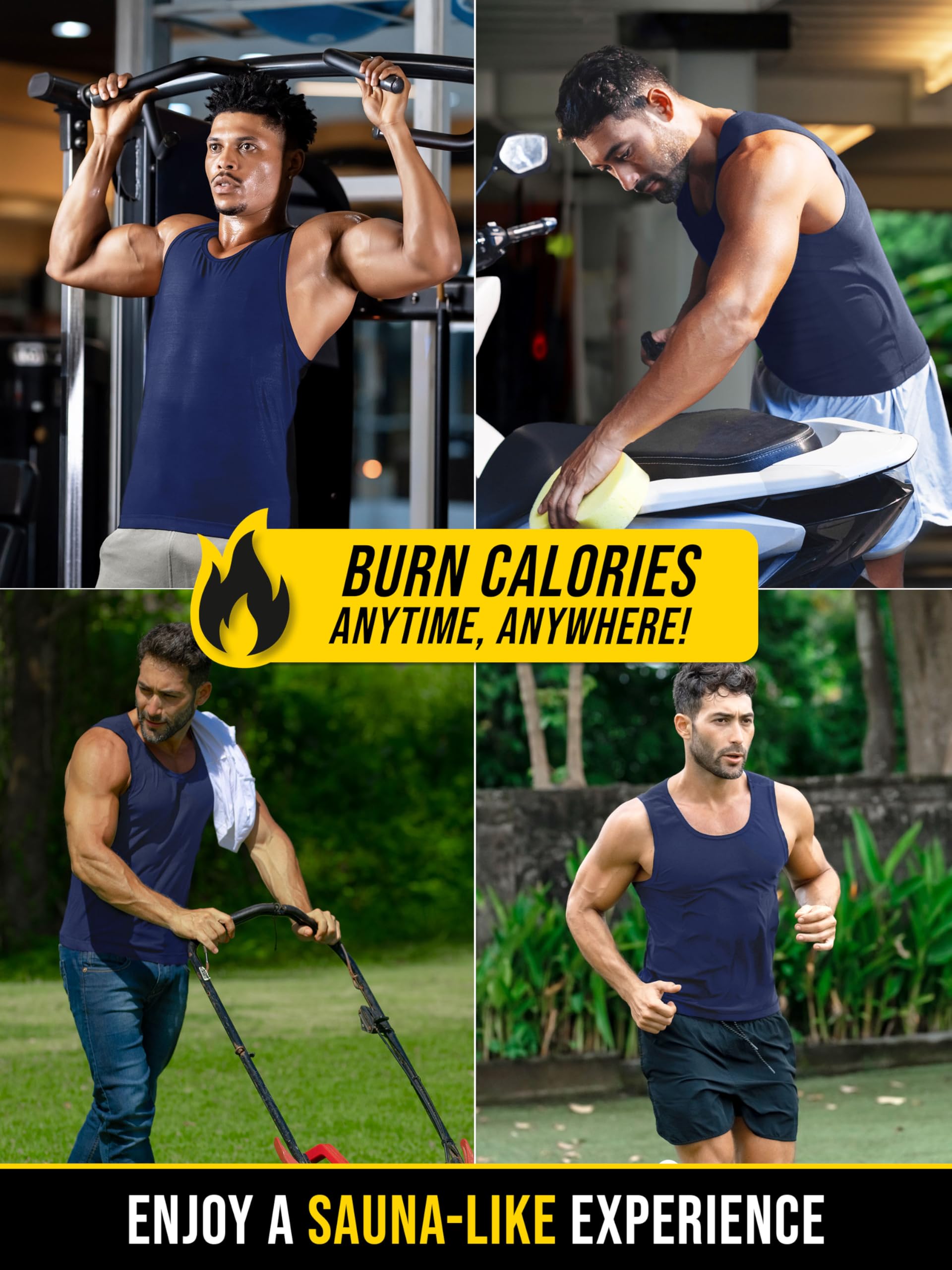 Men's Weight Loss Sauna Vest with Sweat & Compression Technology - Thermal Workout Vest for Men, XS to 7XL - Ideal for Gym, Running & Home Fitness Training