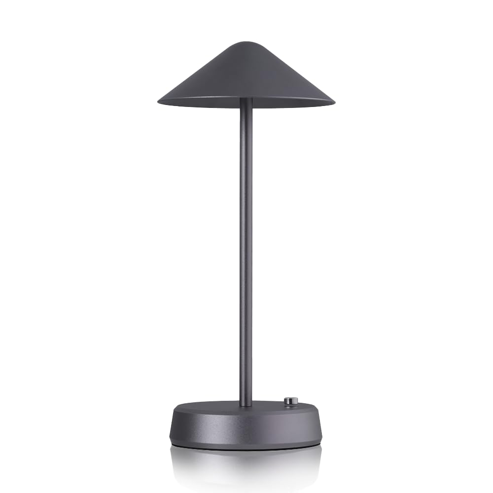 Portable Rechargeable LED Desk Lamp - 3 Color Modes & 3 Brightness Levels, Cordless Touch Control Metal Table Lamp for Bedroom, Office, Study Room (Silver Grey) | Perfect for Reading, Working & Nightstand Lighting