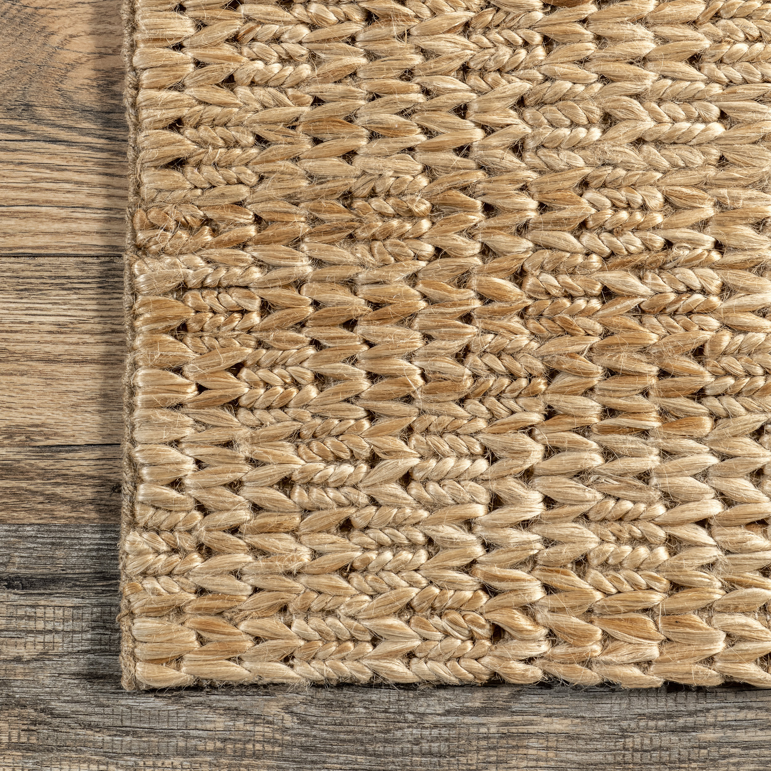 Chiemela Natural Jute Trellis Rug - Eco-Friendly Handwoven Floor Mat for Living Room, Bedroom & Boho Decor