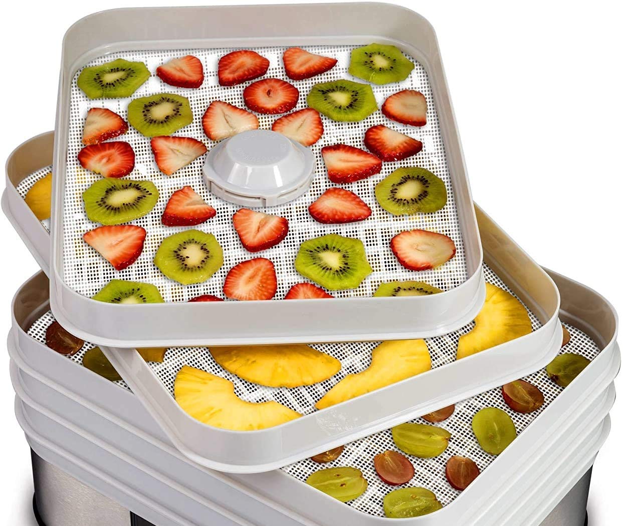 8 Pack Reusable Silicone Dehydrator Sheets - Non-Stick Food & Fruit Dehydrator Mats, 14x21 Inch for Dehydrators - Perfect for Drying Fruits, Vegetables, Herbs & Jerky at Home