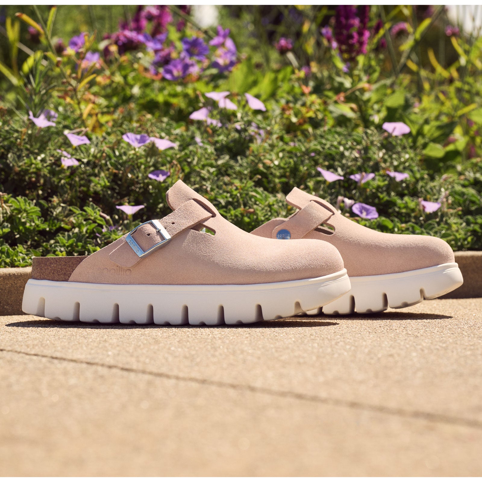 Birkenstock Boston Chunky Narrow Clog for Women - Light Rose Suede | Comfortable House Shoes for Relaxing at Home, Casual Outings & Errands
