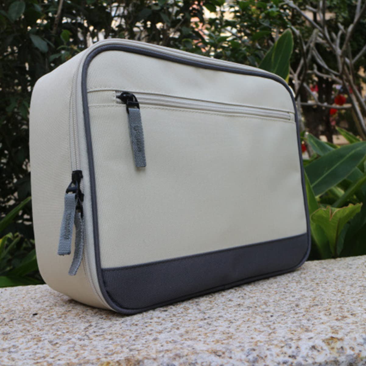 PartyKindom 3-Piece Portable Projector Storage Bag Set - White Charger Organizer Pouch for Digital Accessories | Perfect for Home Theater, Office Presentations & Travel Projector Protection