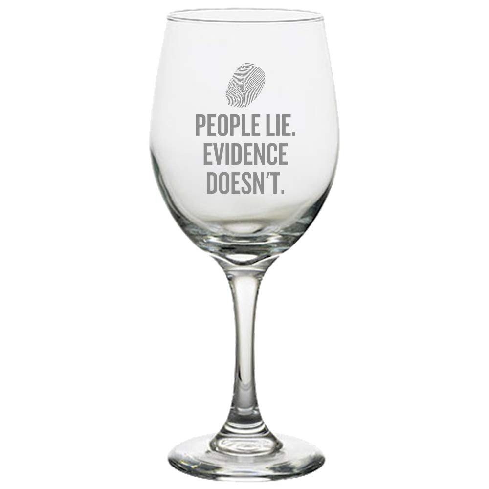 Forensic Scientist Gift - Crime Lab Tech Present - Evidence Never Lies Wine Glass - Perfect for CSI Professionals & Forensic Enthusiasts - Great for Crime Scene Investigators, Lab Parties & Mystery Lovers