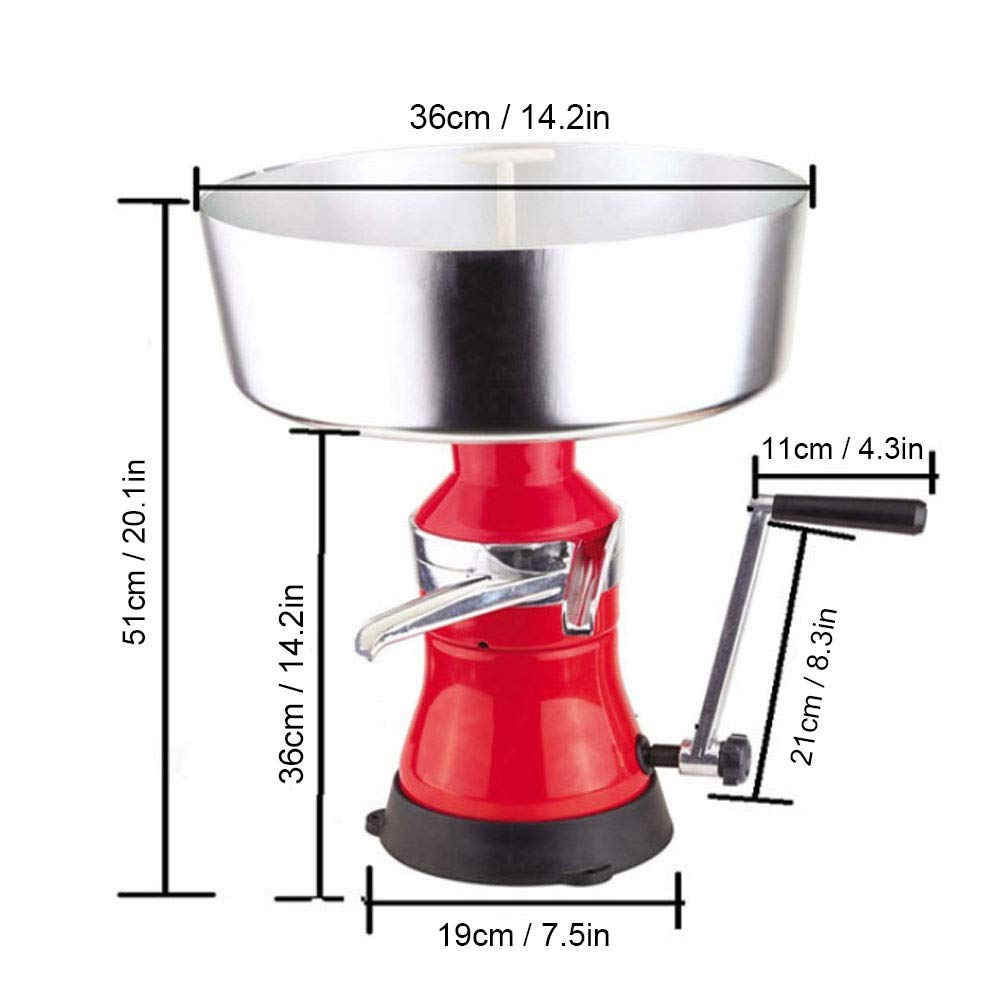 Premium Hand Crank Milk Cream Separator for Cow & Goat Milk - Efficient Centrifugal Dairy Cream Extractor for Home & Farm Use - Perfect for Making Butter, Cheese & Fresh Cream