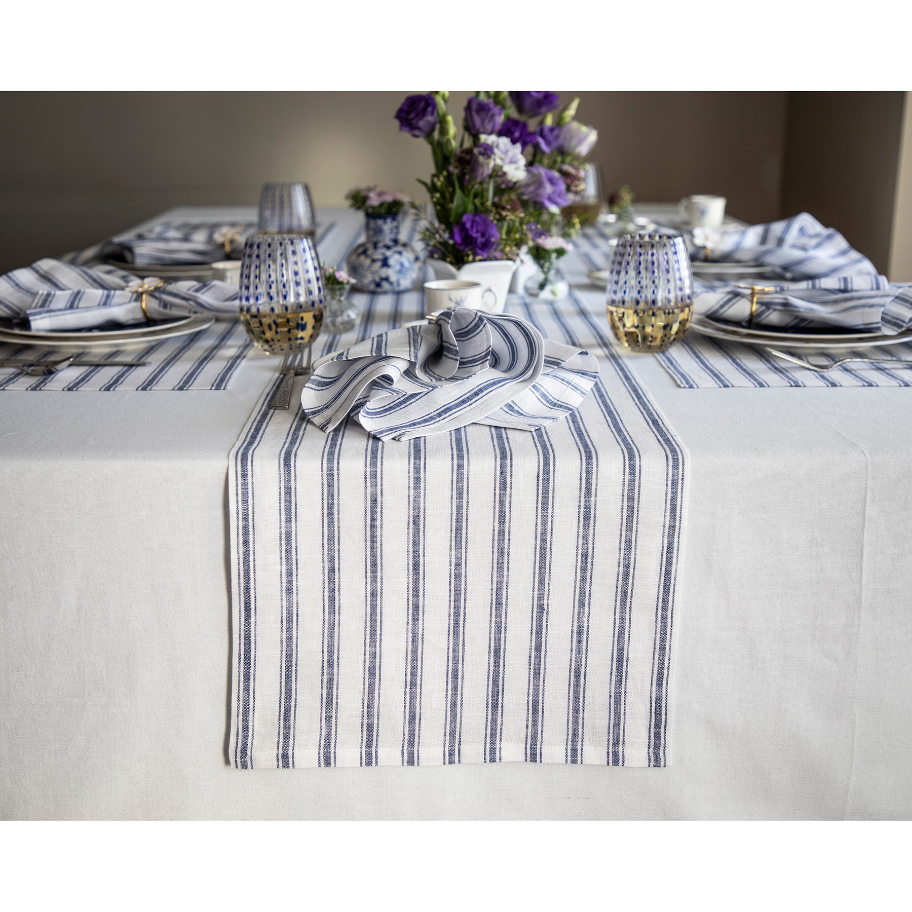 Sky Blue & White Capri Stripe