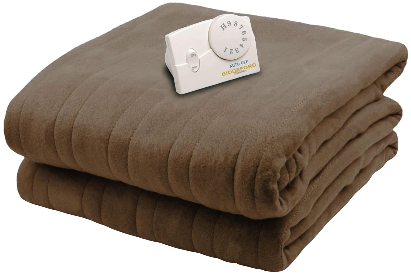 Biddeford Comfort Knit Electric Heated Blanket - Queen Size, Chocolate Brown - Ultra Soft & Cozy for Winter Nights, Bedroom, Couch & Home Relaxation