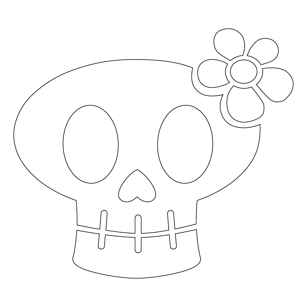 053 Big Girly Skull 5x5 Inch - Cute Gothic Home Decor for Girls Room, Punk Bedroom Wall Art, Skull Themed Party Supplies