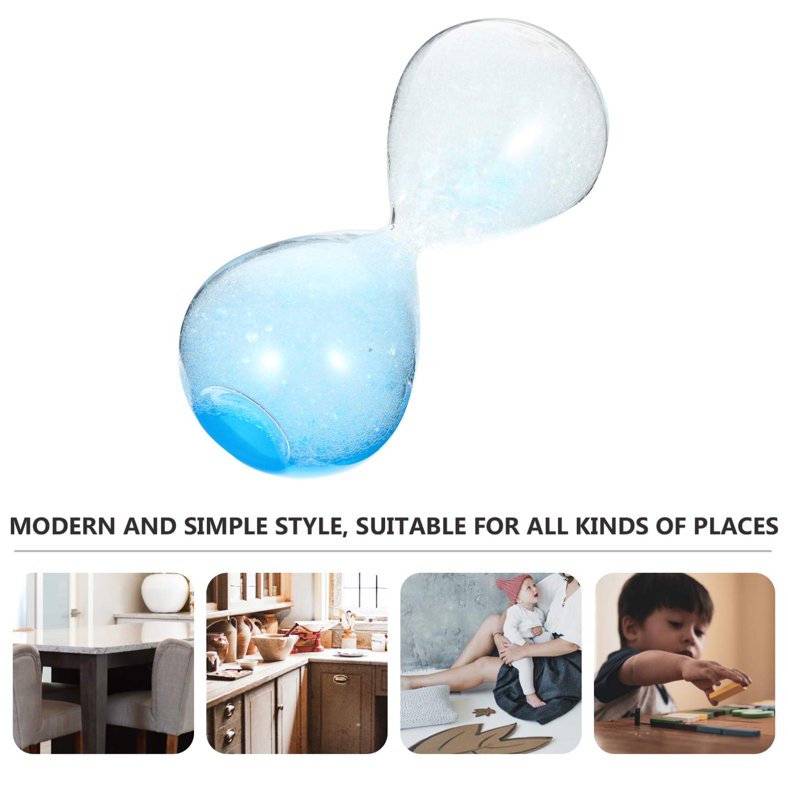 **Cabilock Blue Glass Hourglass Timer - 3-Minute Liquid Motion Bubble Timer for Meditation, Yoga, and Relaxation - Unique Home Decor and Birthday Gift Idea**