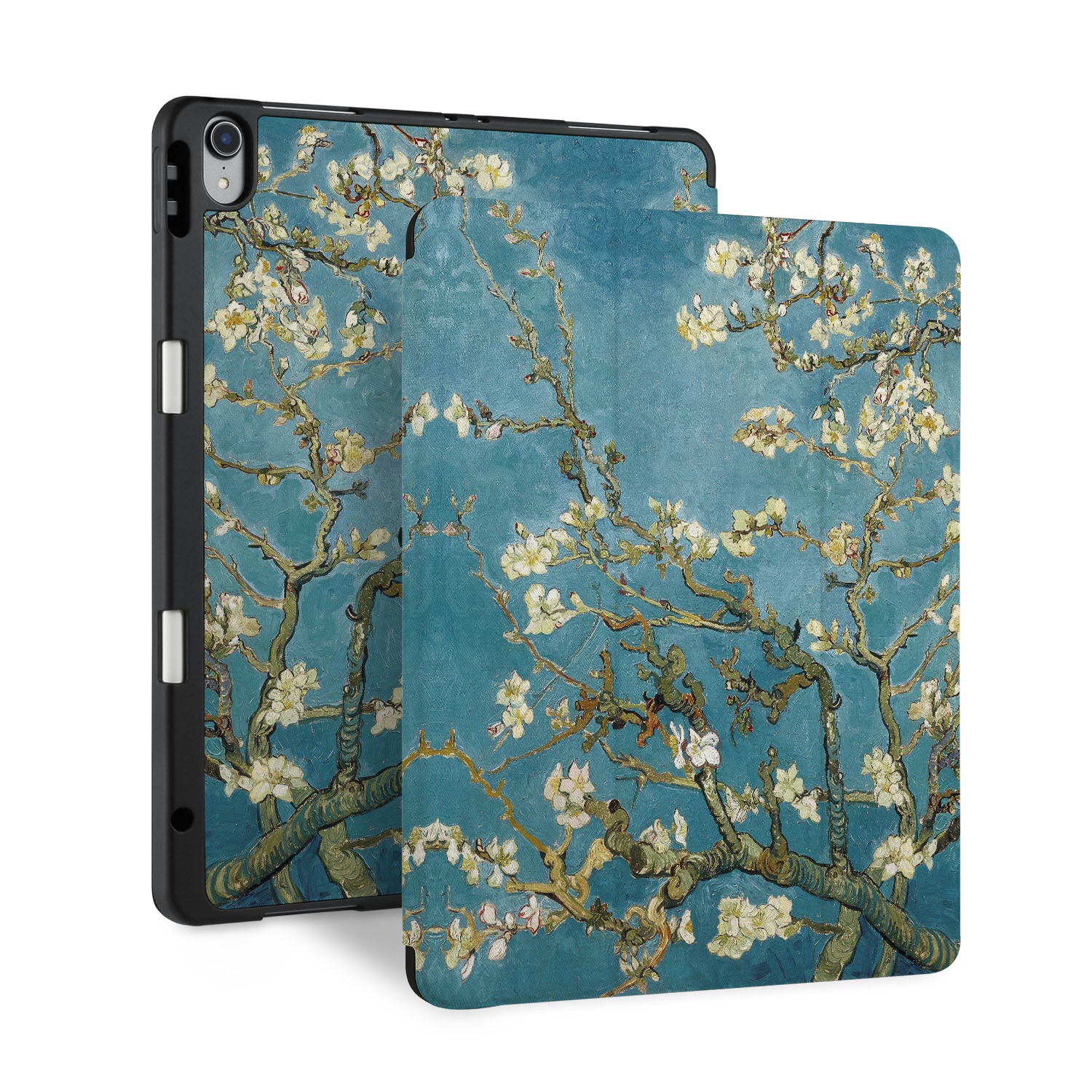 Premium iPad Trifold Case with Oil Painting Design - Slim Protective Cover for iPad Air/Pro (6th/5th/4th Gen) - Perfect for Work, Travel & Home Use