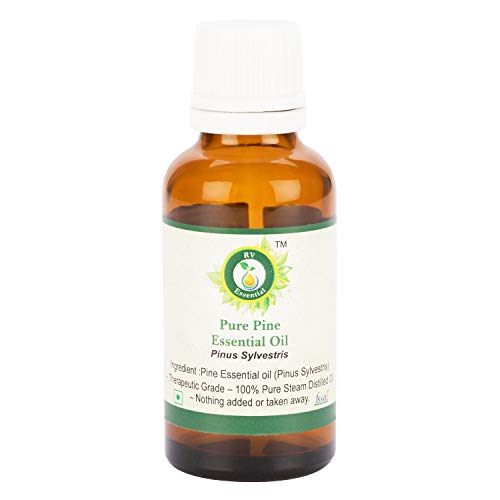 100% Pure Natural Pine Essential Oil (Pinus Sylvestris) - Steam Distilled Therapeutic Grade for Aromatherapy, Diffusers & Massage - 5ml (0.169oz) by R V Essential - Perfect for Relaxation, Stress Relief & Home Fragrance