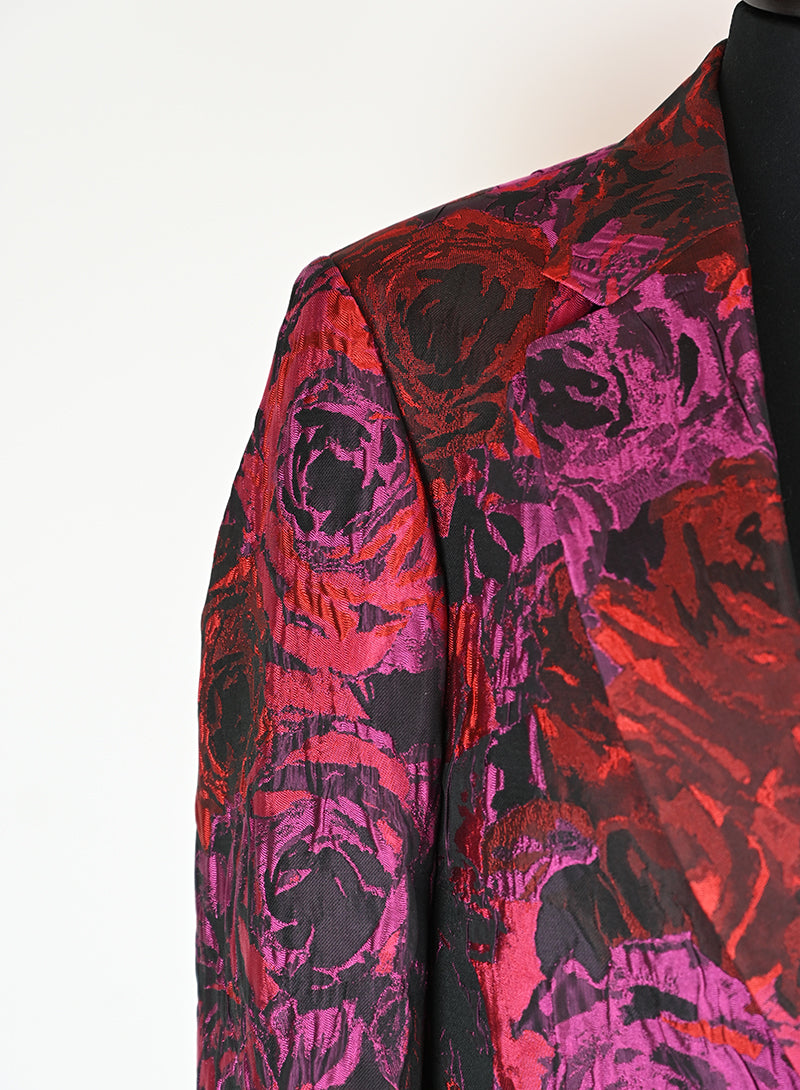Dries Van Noten Floral Print Dress with Red Roses - Size 40 | Elegant Women's Fashion for Parties & Special Occasions