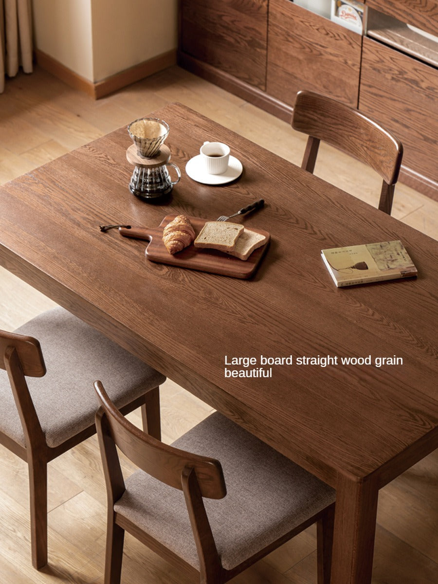 Solid Oak Wood Nordic Style Dining Table - Modern Farmhouse Kitchen Furniture for Dining Room & Small Space