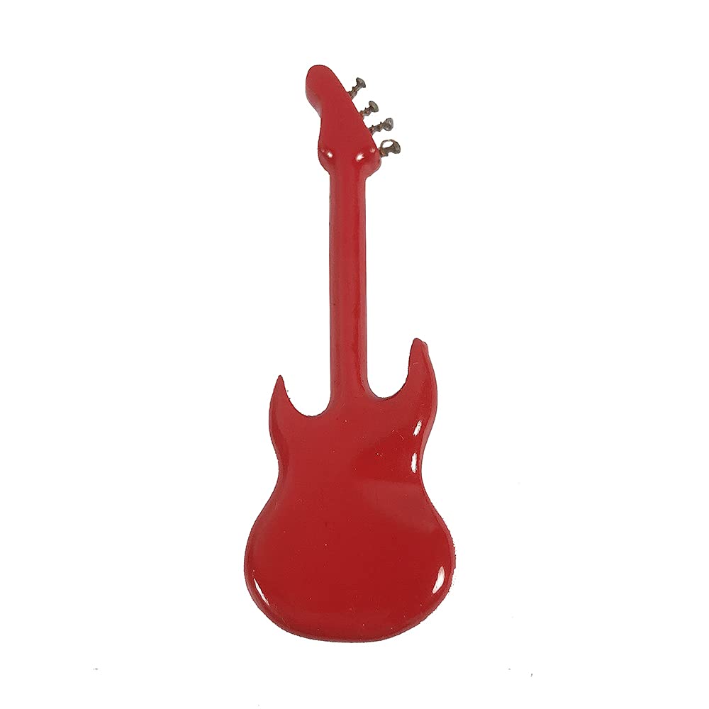 ALANO Mini Electric Guitar Ornament - 7cm Miniature Bass Guitar Model for Home Decor, Music Lover Gifts & Christmas Tree Decorations