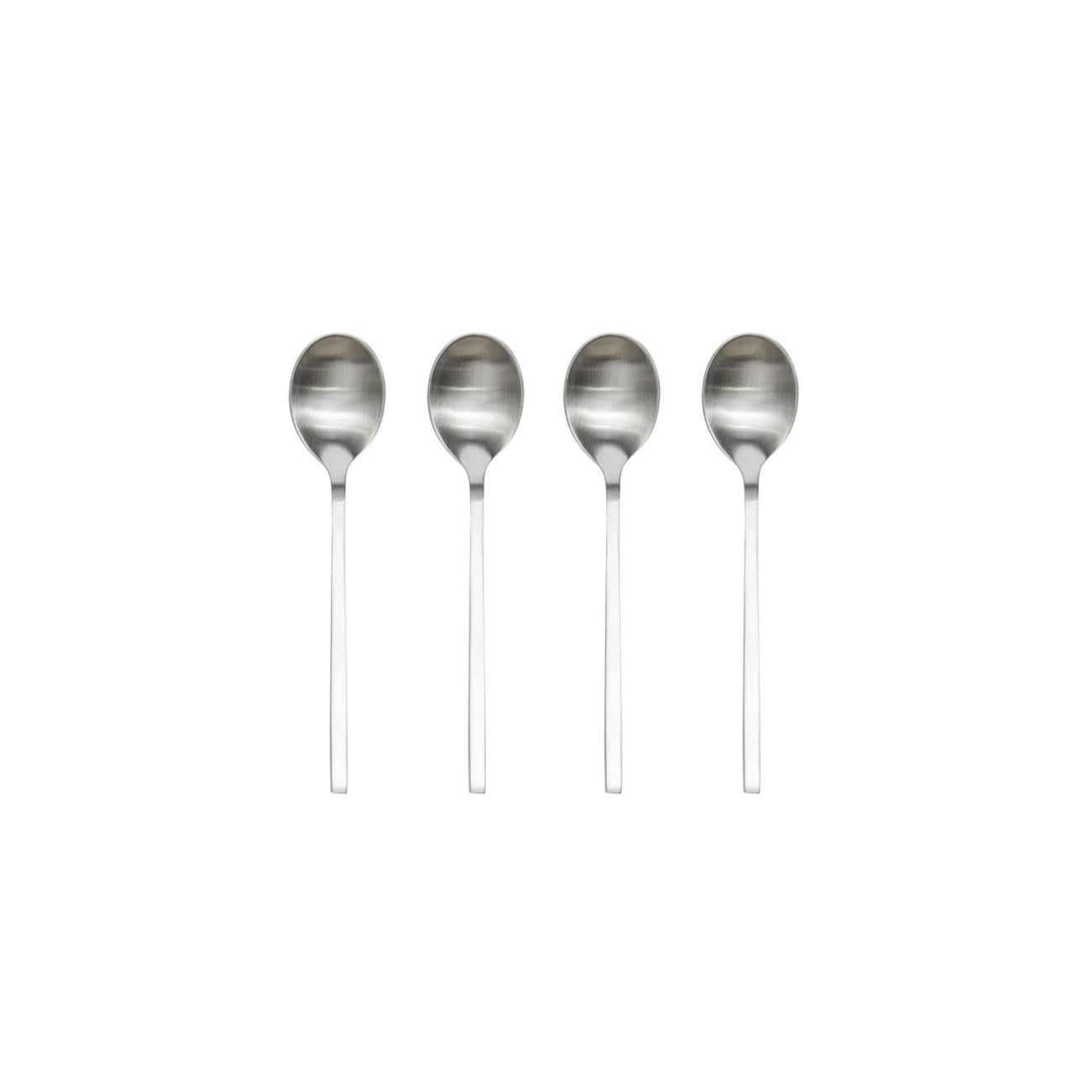OYOY Yuka Tea Spoon Set of 4 - Stainless Steel Dessert Spoons for Tea, Coffee, Desserts & Ice Cream - Perfect for Afternoon Tea, Cafe, Restaurant & Home Use