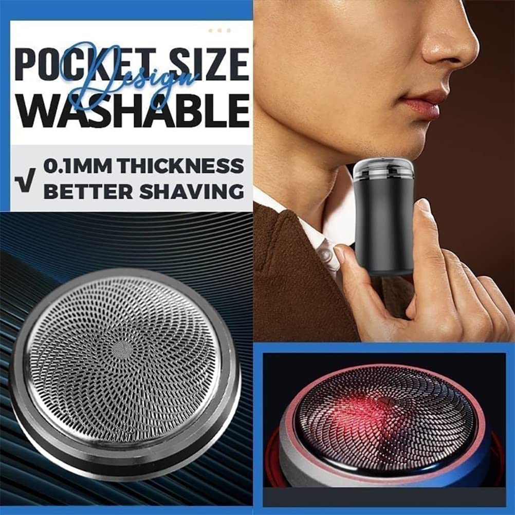 Portable Mini Electric Razor for Men - Rechargeable, Washable Beard Trimmer & Shaver with Pocket Size Design (Black) | Perfect for Travel, Gym & Daily Grooming