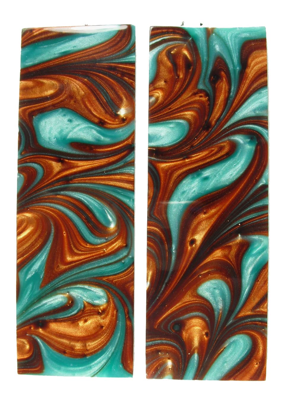 Premium Copper & Turquoise Pearl Knife Handle Scales - Handmade Replacement Parts for Custom Pocket Knives, Perfect for DIY Knife Making and Collectors